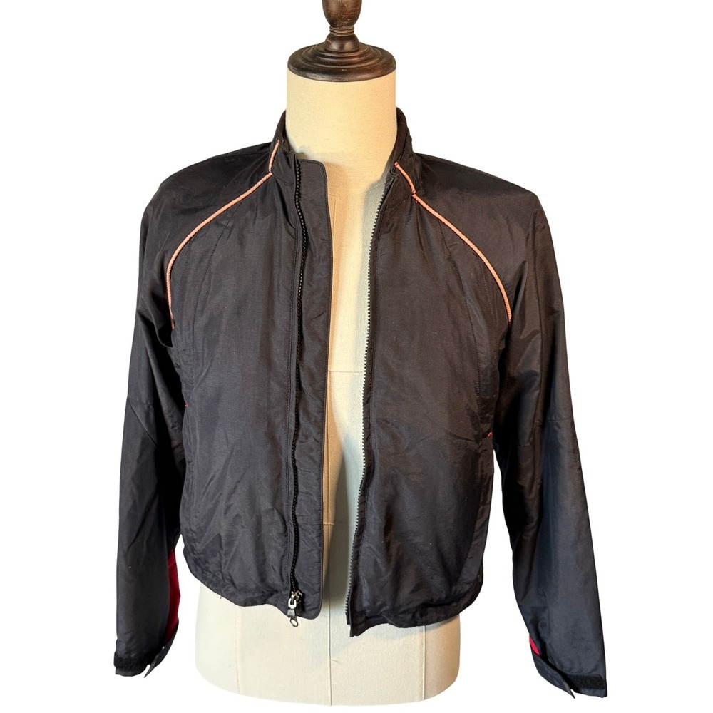 Harley Davidson Womens Black Pink Trim Lightweight Zip Up Jacket XS